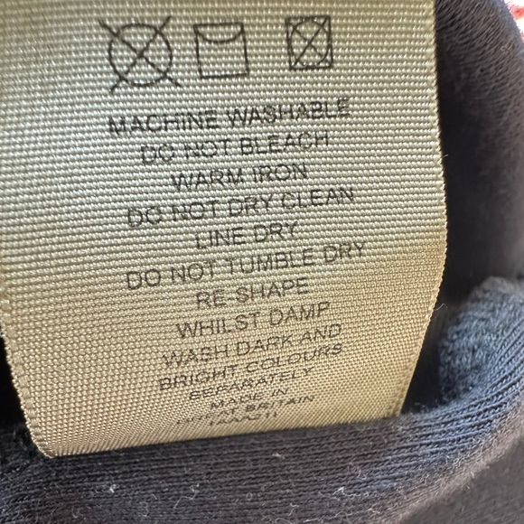 Burberry Navy Long Sleeve Polo Shirt with Plaid Accents size XXL runs Small - Picture 6 of 8